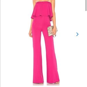 Lovers & friends nikki magenta strapless jumpsuit size XS